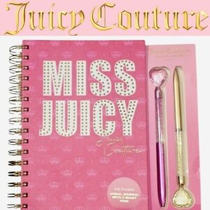 Juicy Couture Home Miss Juicy Signature Logo Spiral Journal & Heart Pen Set
